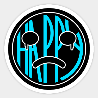 Happy fake crying blue t-shirt Sticker